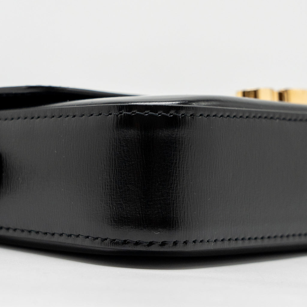 CELINE TRIOMPHE SHOULDER BAG CALFSKIN BLACK GHW