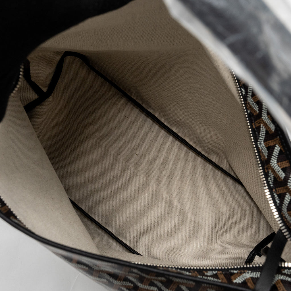 GOYARD BOHEME HOBO BAG GOYARDLINE CANVAS / CALFSKIN BLACK SHW