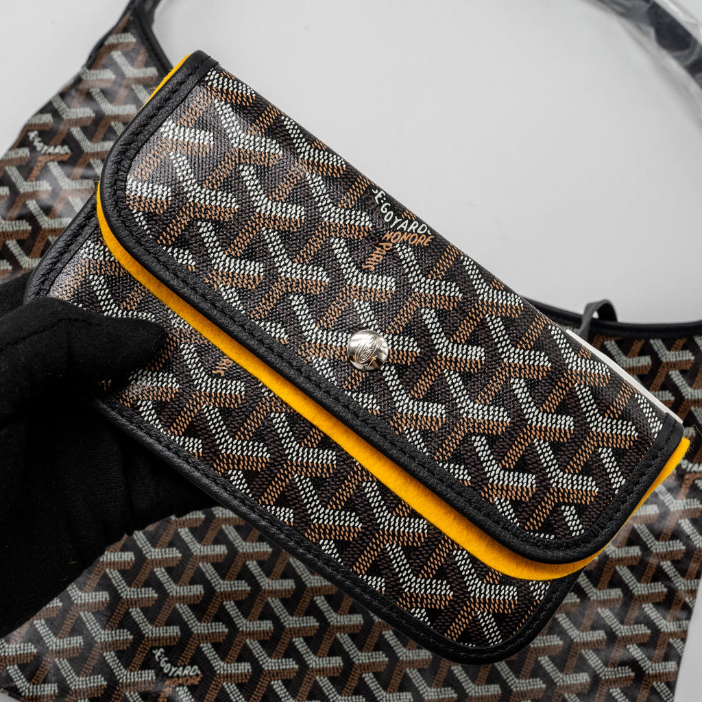 GOYARD BOHEME HOBO BAG GOYARDLINE CANVAS / CALFSKIN BLACK SHW