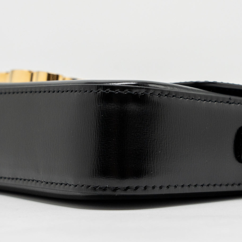 CELINE TRIOMPHE SHOULDER BAG CALFSKIN BLACK GHW
