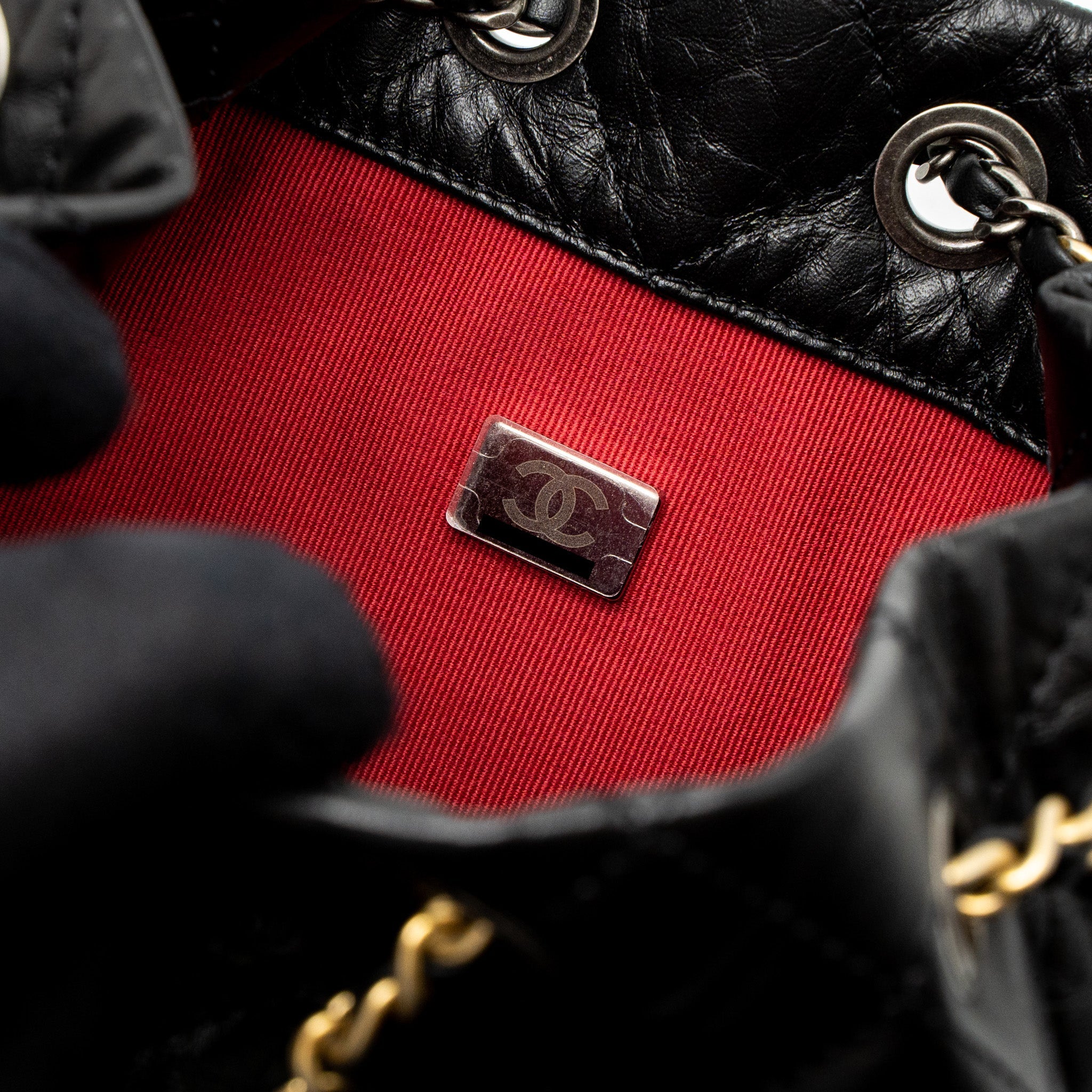 CHANEL SMALL GABRIELLE BACKPACK CALFSKIN BLACK MULTICOLOUR HARDWARE (MICROCHIP)