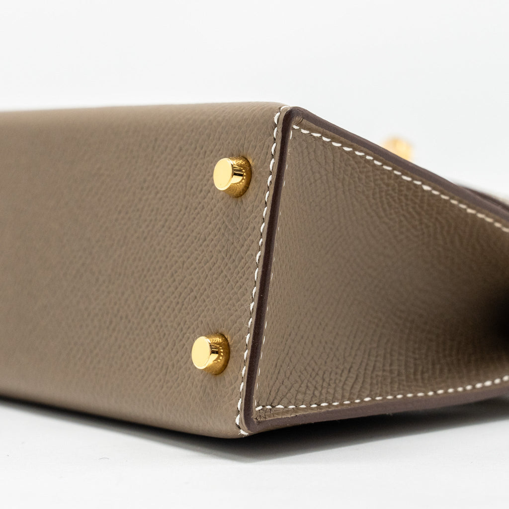 HERMES MINI KELLY EPSOM ETOUPE GHW