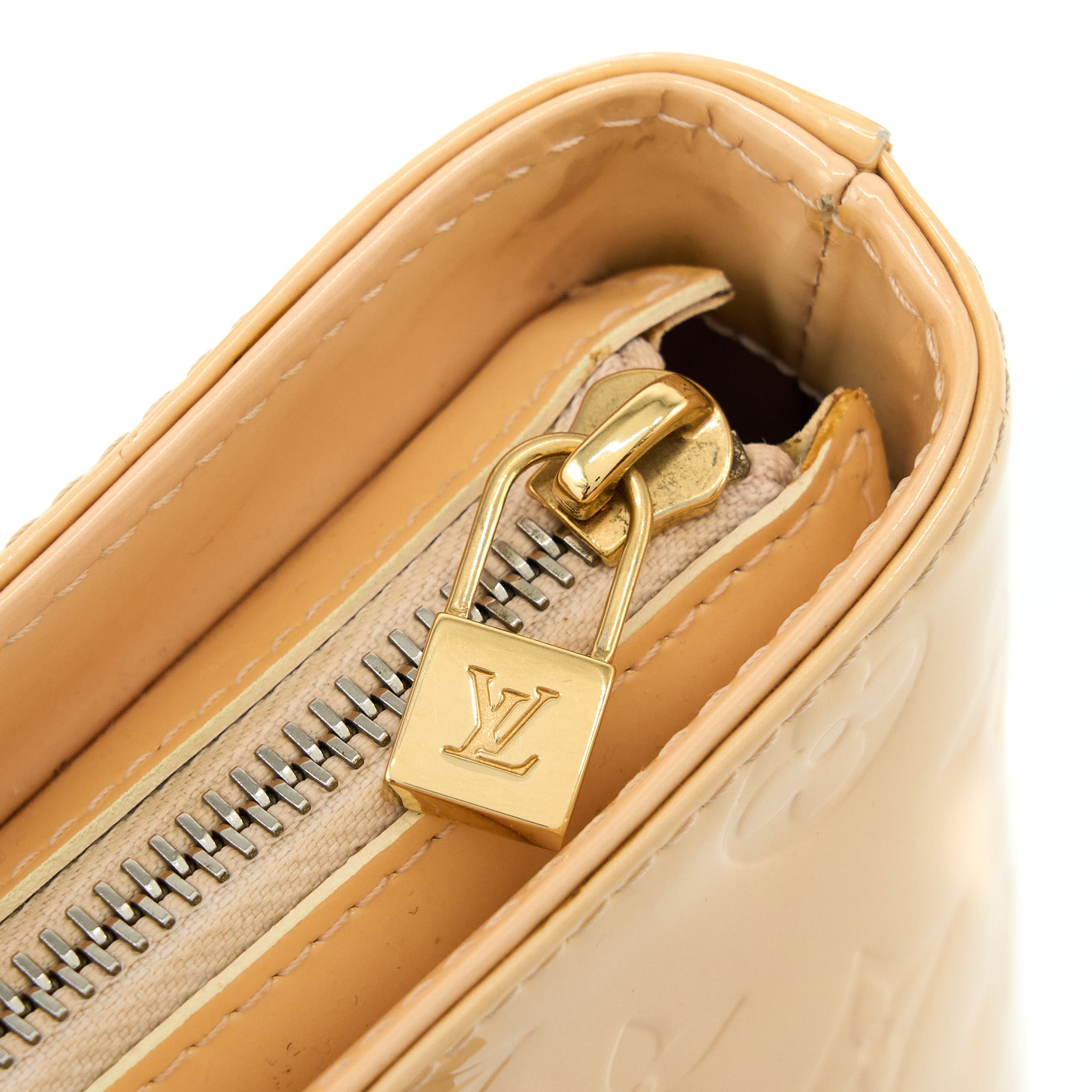 LOUIS VUITTON VINTAGE HUSTON TOTE VERNIS BEIGE GHW