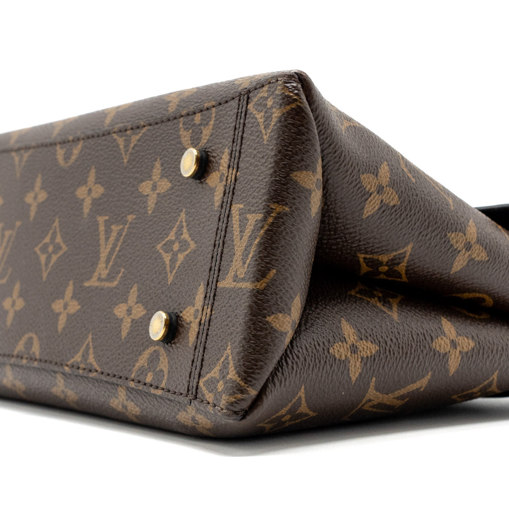 LOUIS VUITTON TOP HANDLE FLAP BAG MONOGRAM CANVAS / CALFSKIN BLACK GHW
