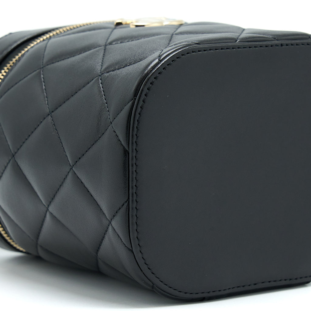 CHANEL TRENDY VANITY CASE LAMBSKIN BLACK LGHW (MICROCHIP)