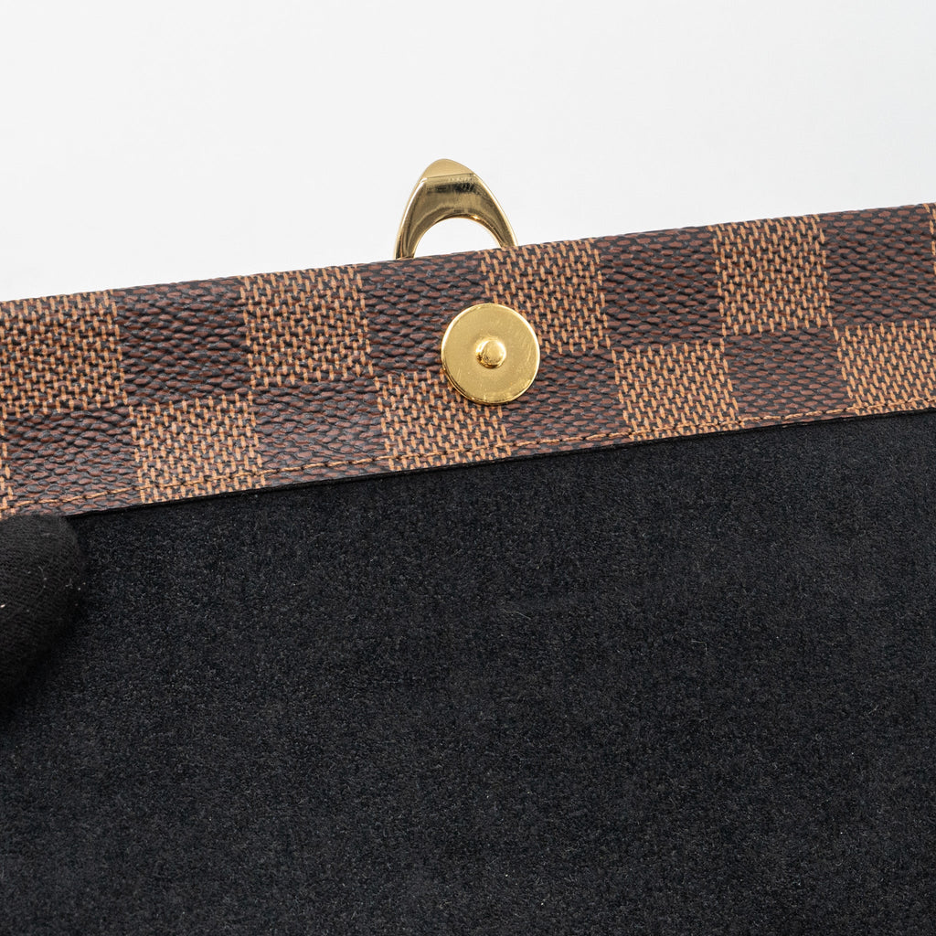 LOUIS VUITTON VAVIN CHAIN WALLET DAMIER EBENE/BLACK GHW (NEW VERSION)
