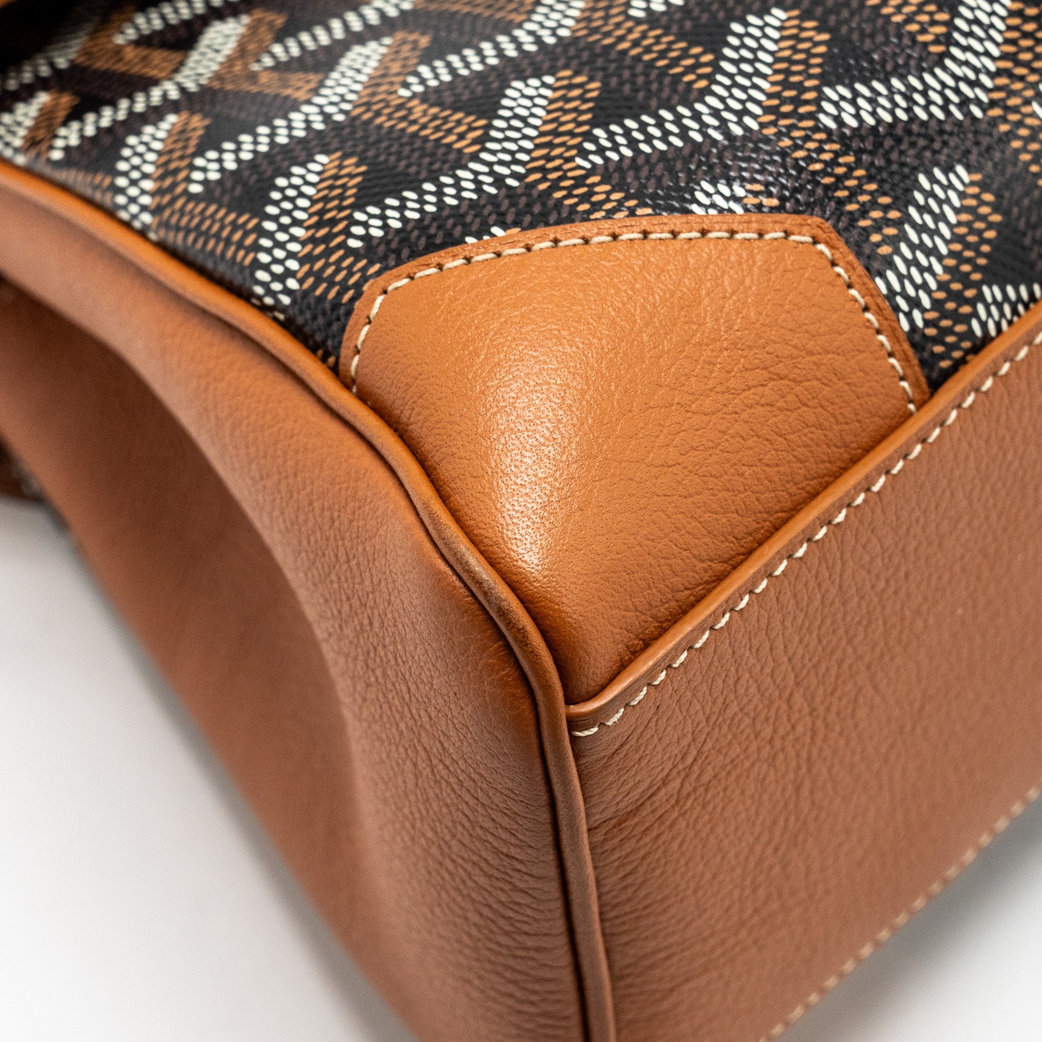 GOYARD MINI SAIGON BAG GOYARDINE CANVAS/CALFSKIN TAN/BLACK SHW