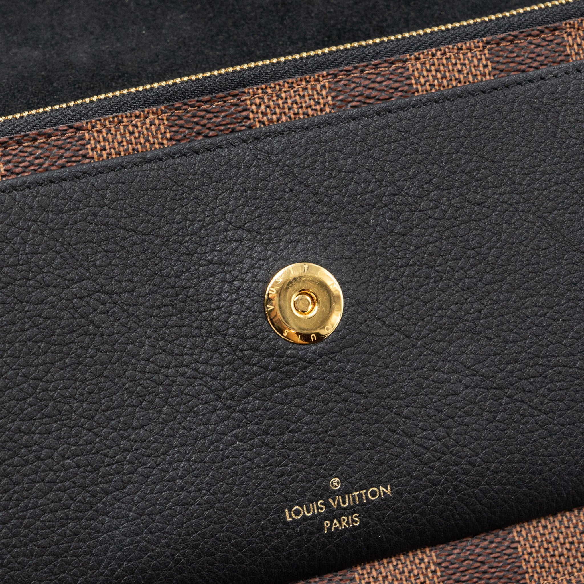 LOUIS VUITTON VAVIN CHAIN WALLET DAMIER EBENE/BLACK GHW (NEW VERSION)