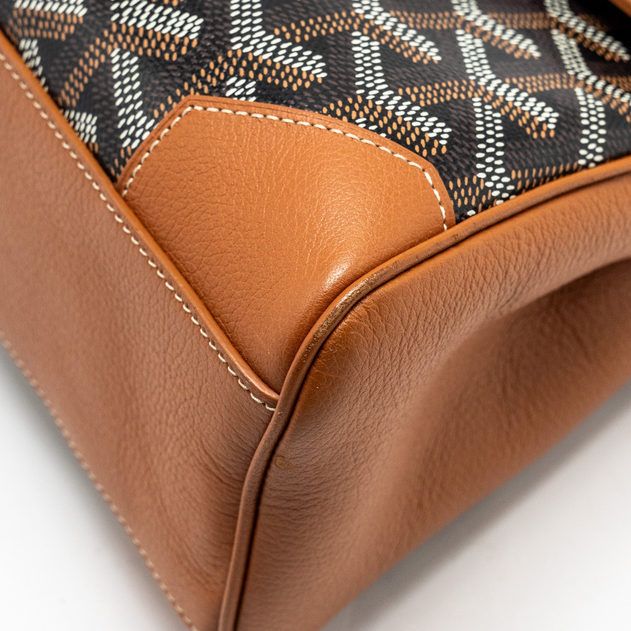GOYARD MINI SAIGON BAG GOYARDINE CANVAS/CALFSKIN TAN/BLACK SHW