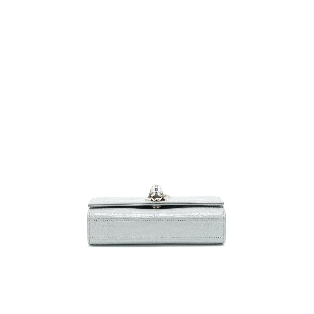 SAINT LAURENT/YSL SMALL KATE BAG CROC-EMBOSSED WITH TASSEL