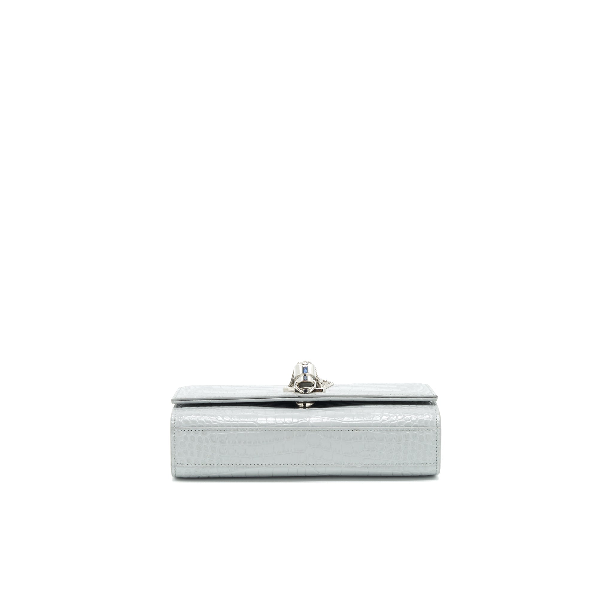 SAINT LAURENT/YSL SMALL KATE BAG CROC-EMBOSSED WITH TASSEL