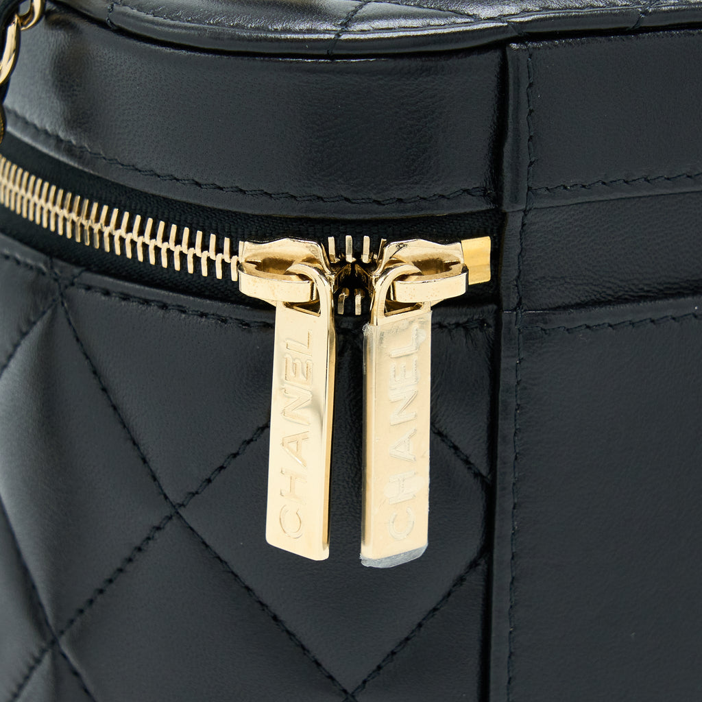 CHANEL TRENDY VANITY CASE LAMBSKIN BLACK LGHW (MICROCHIP)