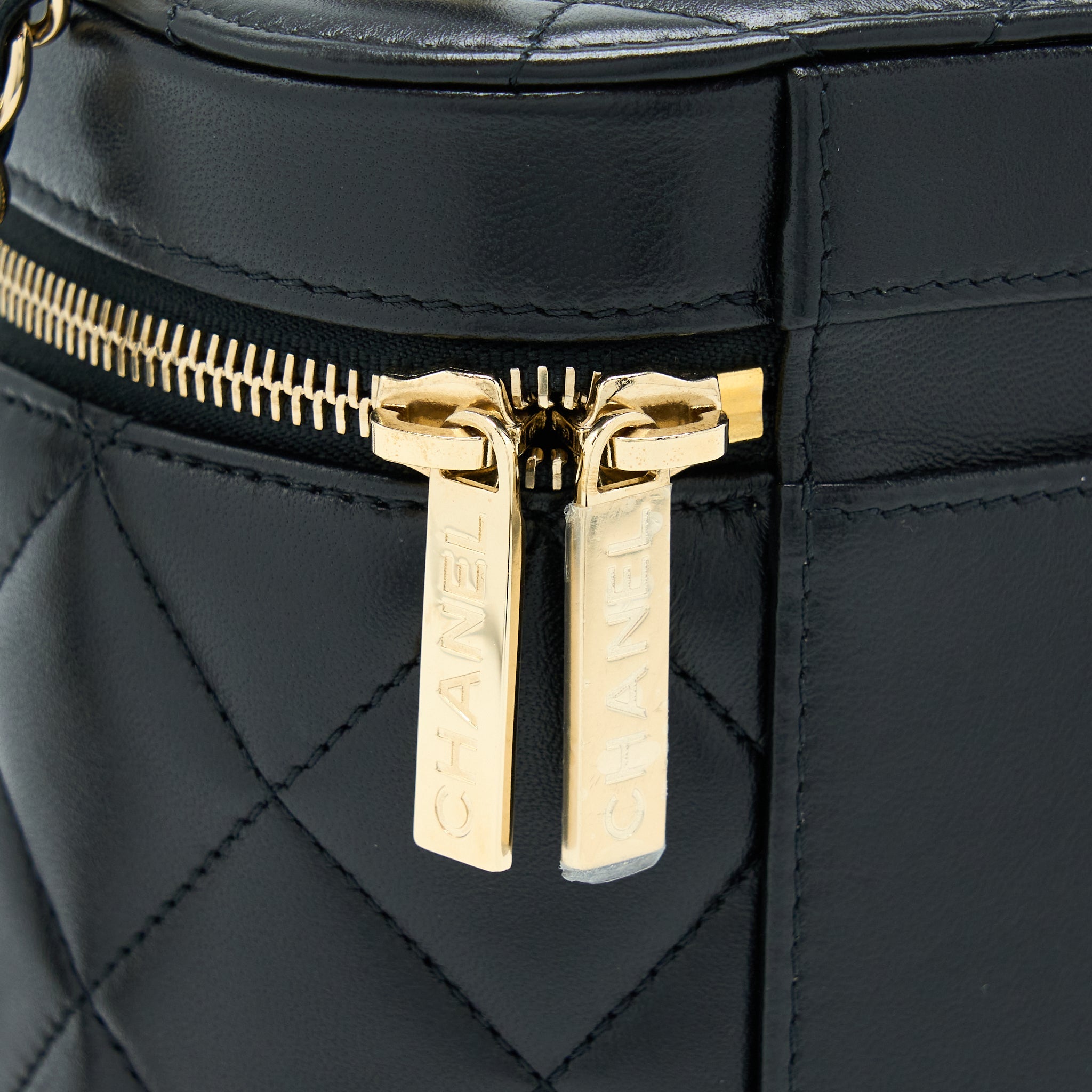 CHANEL TRENDY VANITY CASE LAMBSKIN BLACK LGHW (MICROCHIP)