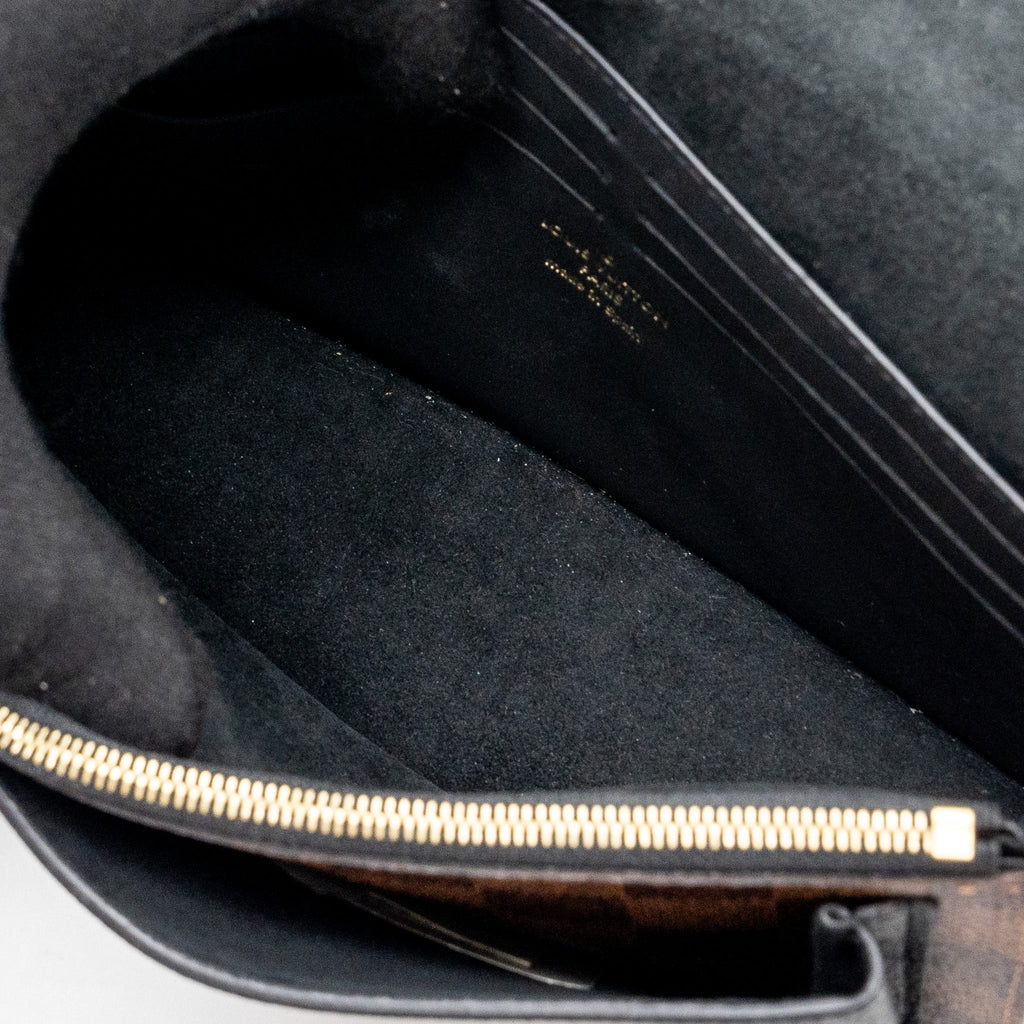 LOUIS VUITTON VAVIN CHAIN WALLET DAMIER EBENE/BLACK GHW (NEW VERSION)