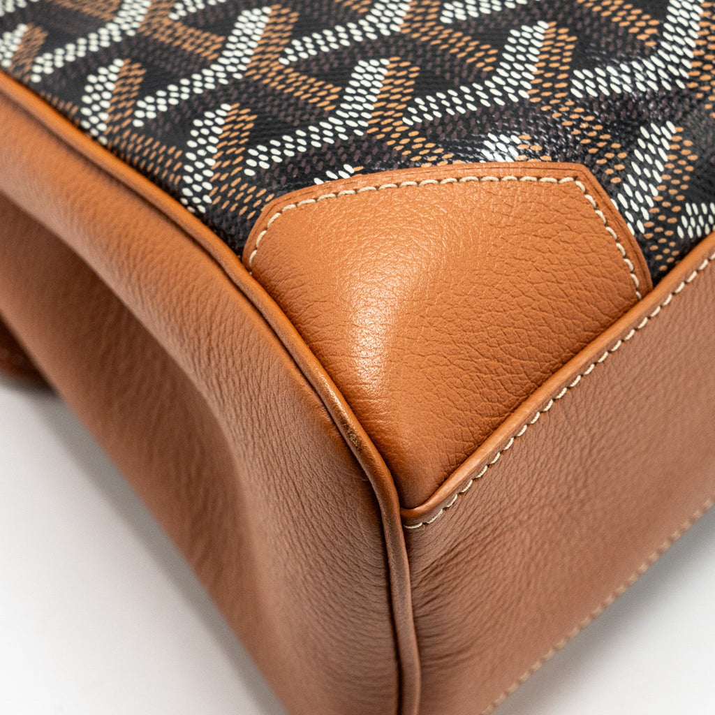 GOYARD MINI SAIGON BAG GOYARDINE CANVAS/CALFSKIN TAN/BLACK SHW