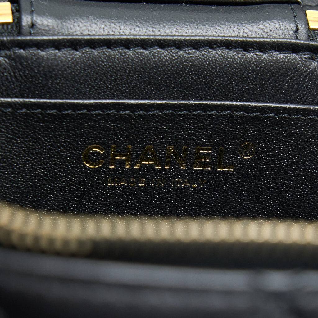 CHANEL TRENDY VANITY CASE LAMBSKIN BLACK LGHW (MICROCHIP)