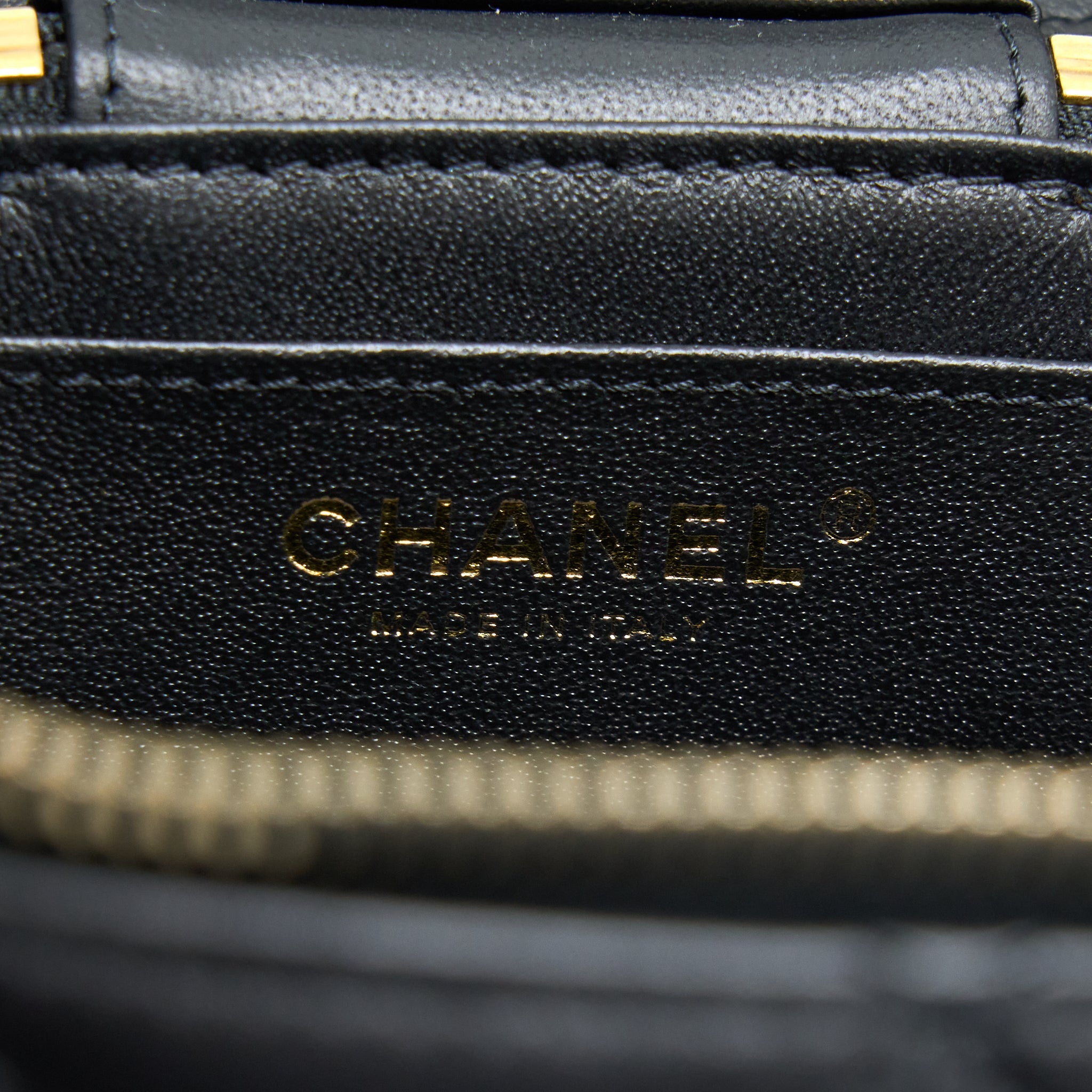 CHANEL TRENDY VANITY CASE LAMBSKIN BLACK LGHW (MICROCHIP)