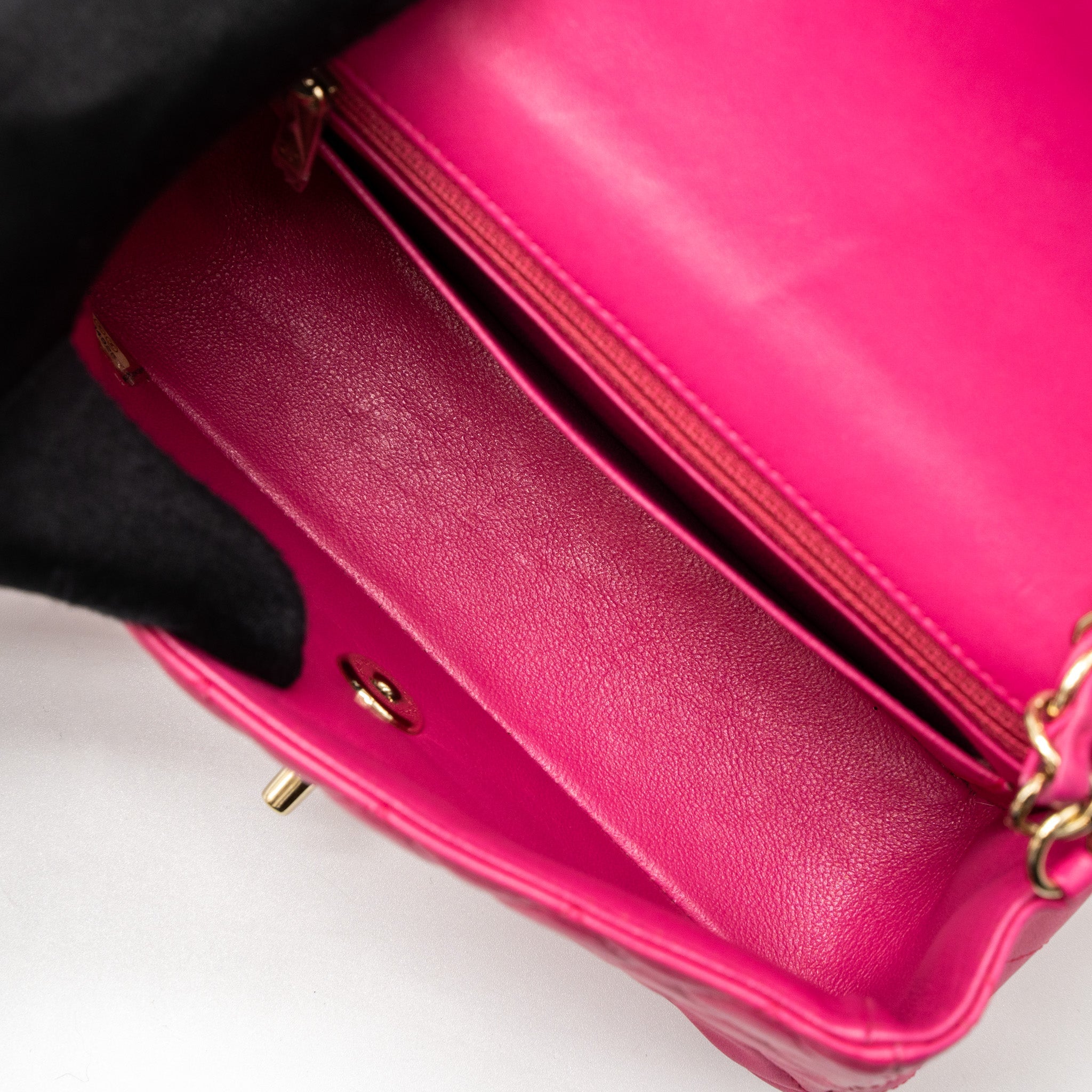 CHANEL MINI RECTANGULAR FLAP BAG LAMBSKIN PINK LGHW