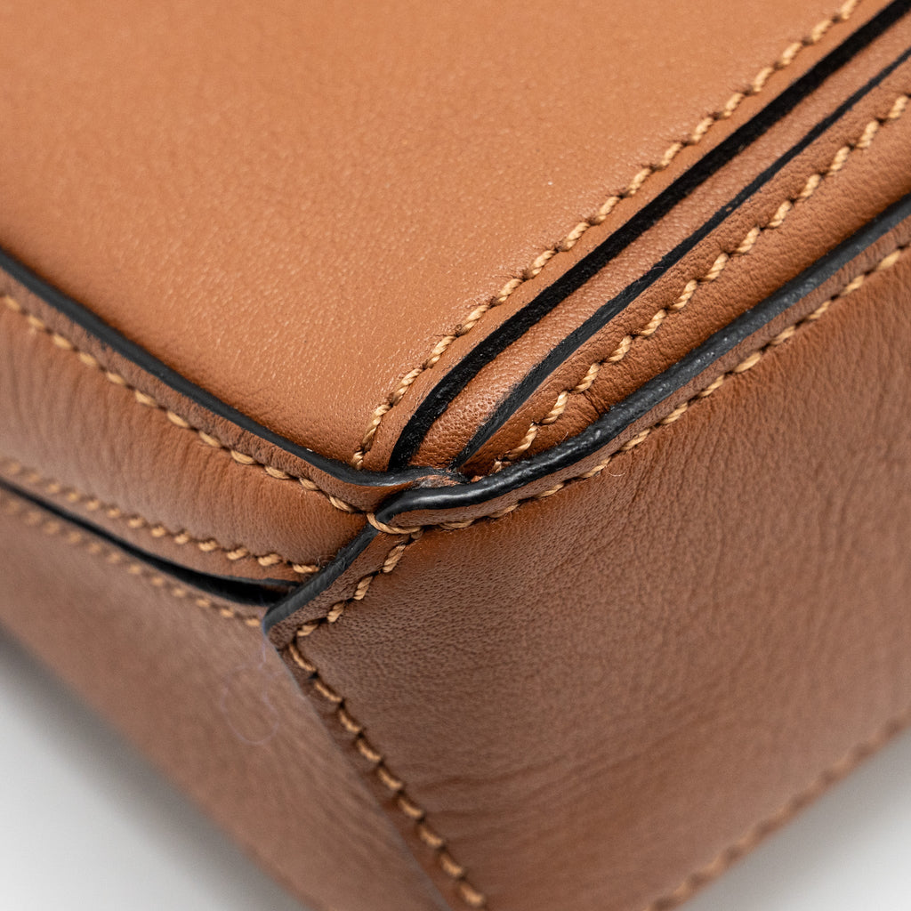 LOEWE NANO PUZZLE BAG CALFSKIN BROWN SHW