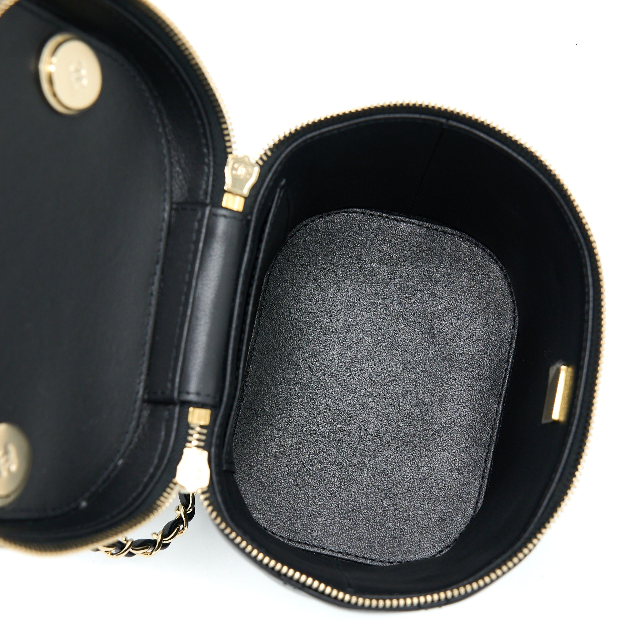 CHANEL TRENDY VANITY CASE LAMBSKIN BLACK LGHW (MICROCHIP)