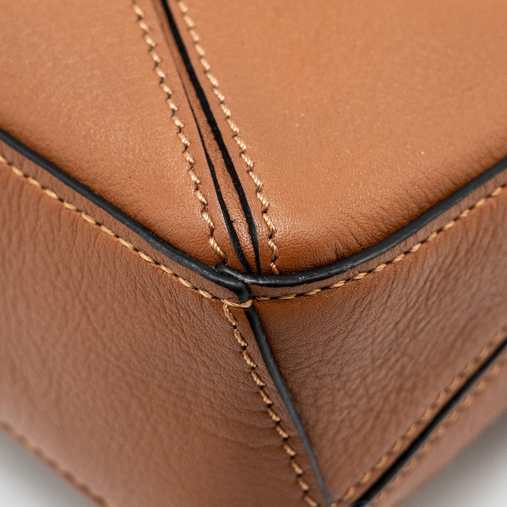 LOEWE NANO PUZZLE BAG CALFSKIN BROWN SHW