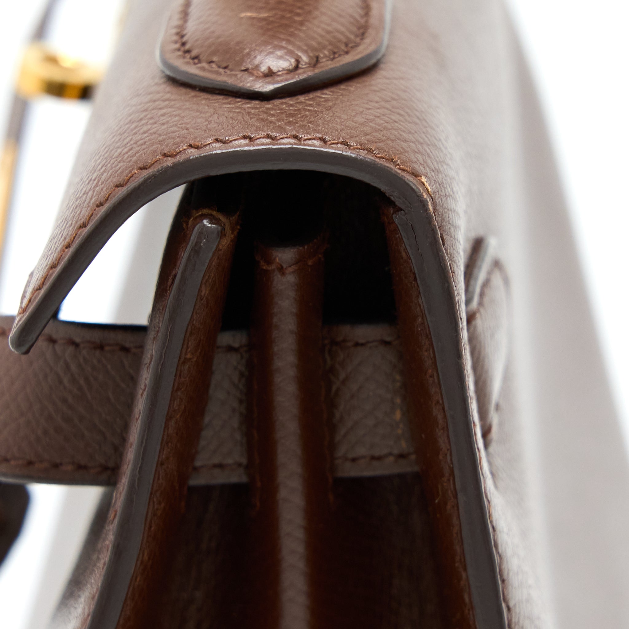 HERMES VINTAGE KELLY 28 SELLIER EPSOM BROWN GHW