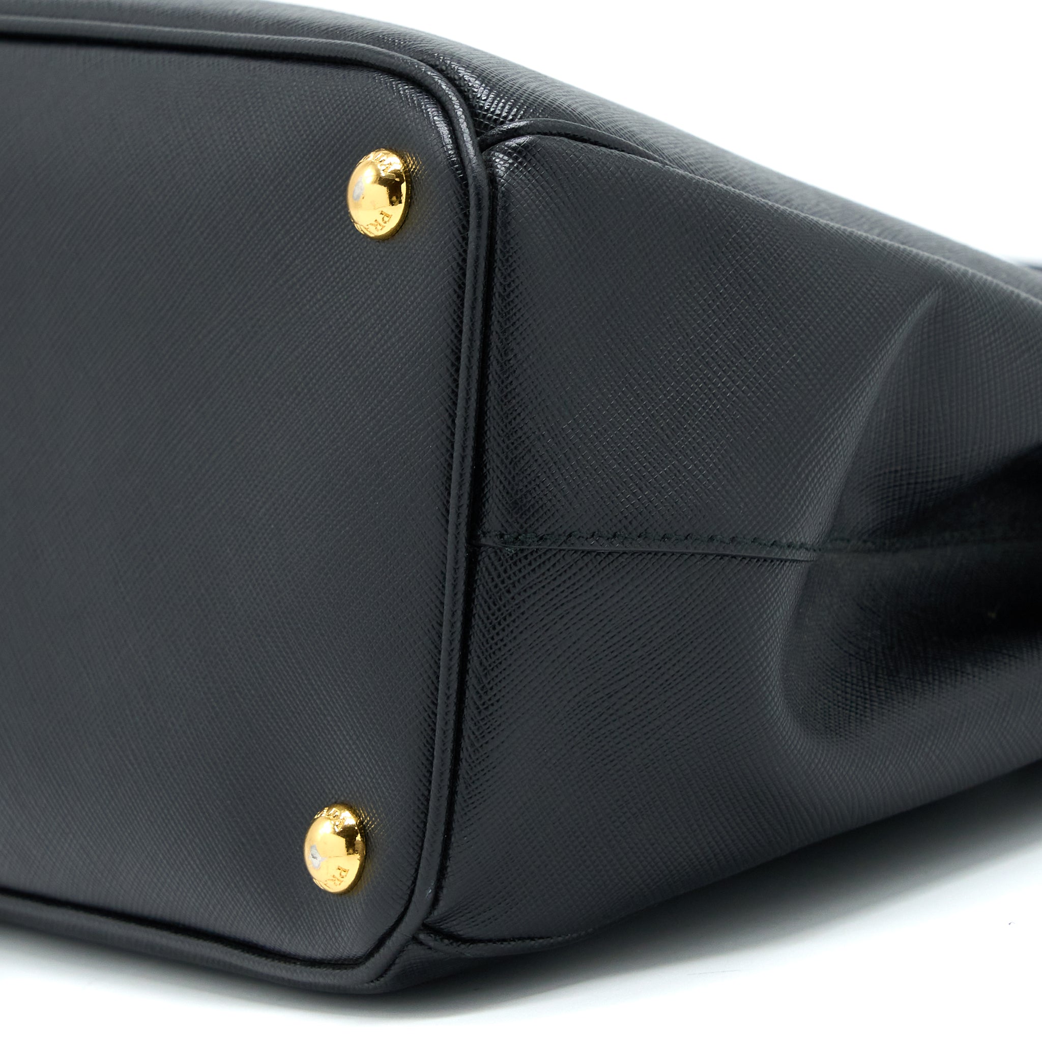 PRADA TOP HANDLE TOTE BAG CALFSKIN BLACK GHW