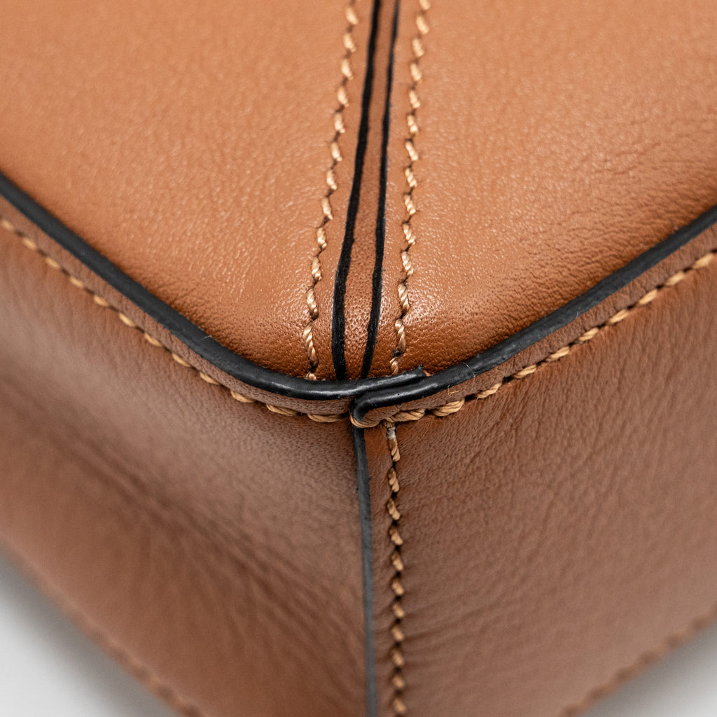 LOEWE NANO PUZZLE BAG CALFSKIN BROWN SHW