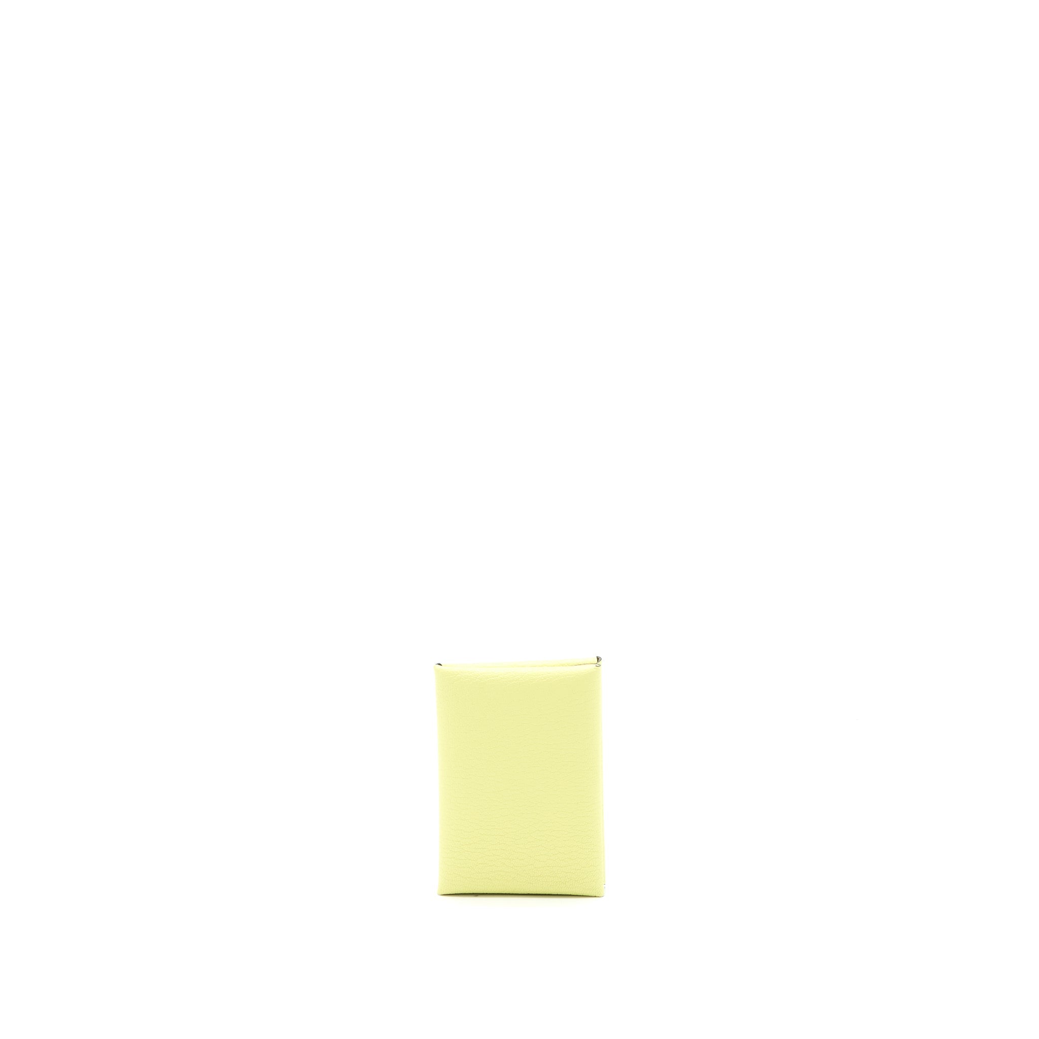 HERMES CALVI DUO COMPACT CHÈVRE MYSORE JAUNE BOURGEON/ NATA