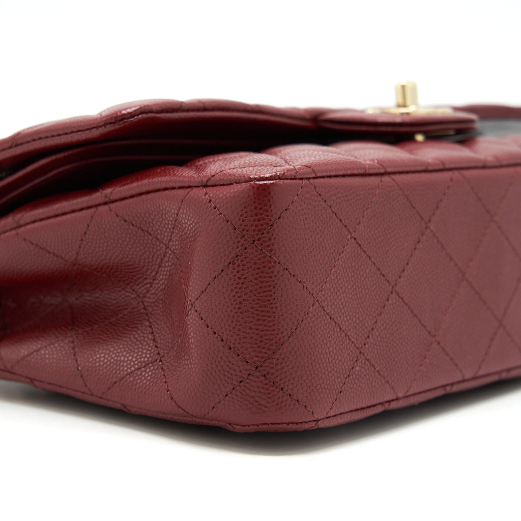 CHANEL MEDIUM CLASSIC DOUBLE FLAP BAG CAVIAR DARK RED LGHW