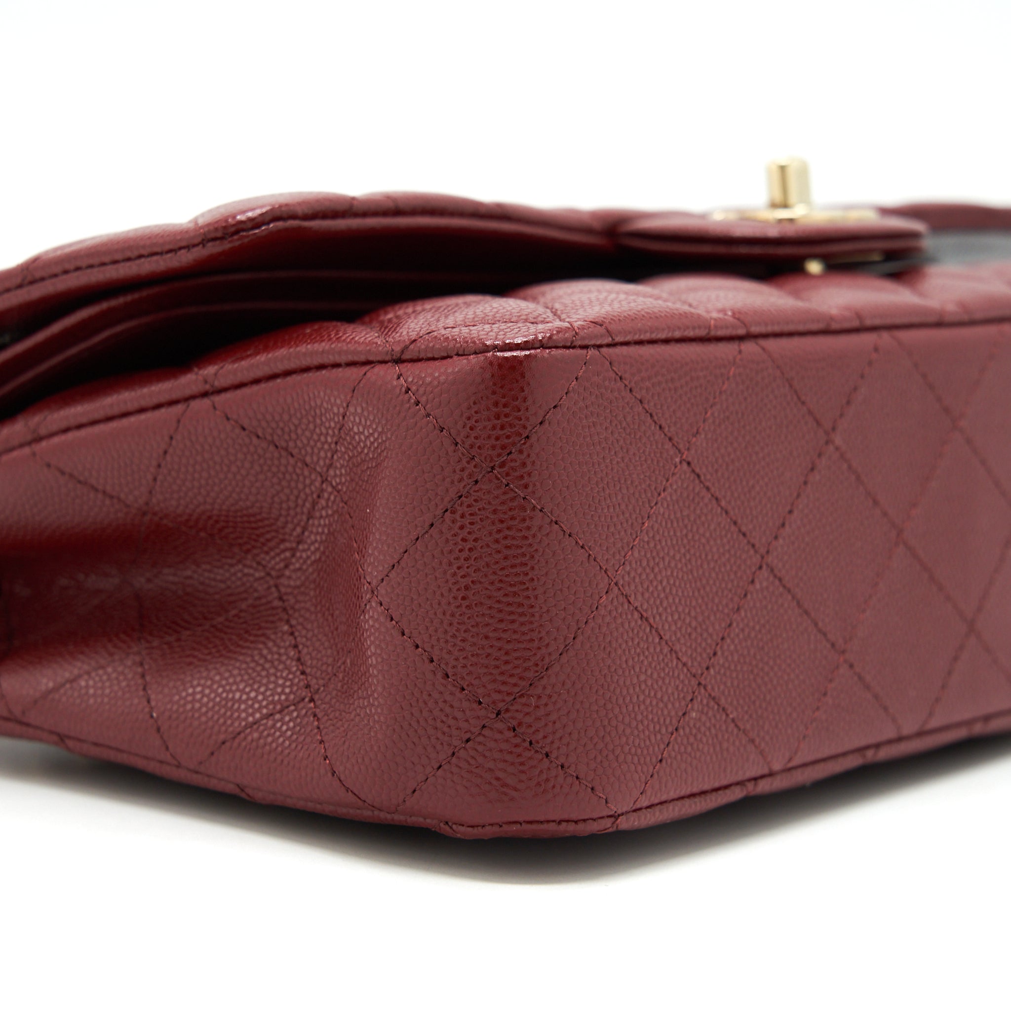 CHANEL MEDIUM CLASSIC DOUBLE FLAP BAG CAVIAR DARK RED LGHW