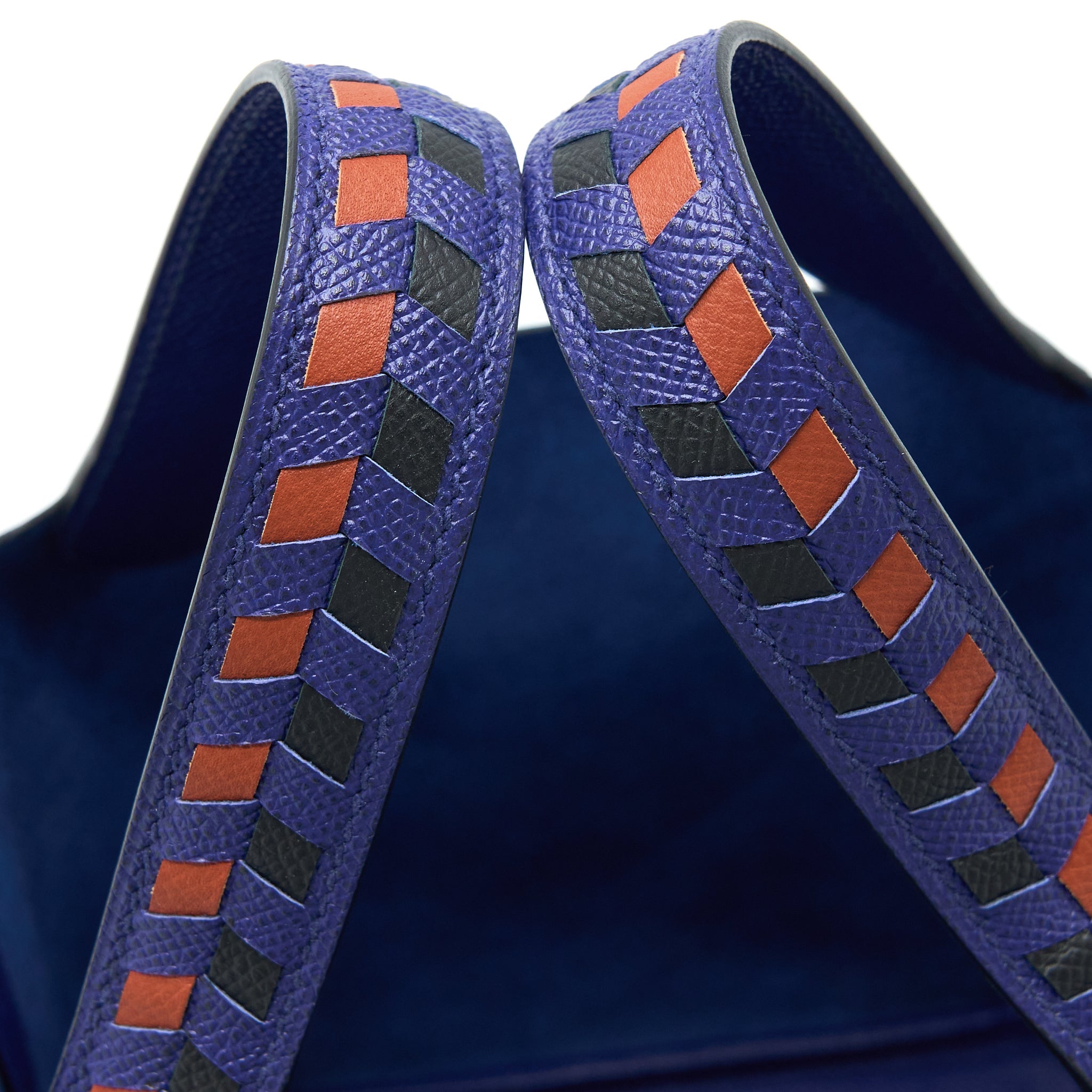 HERMES PICOTIN 18 LOCK BAG EPSOM BLUE ENCRE/BRIQUE/NOIR SHW