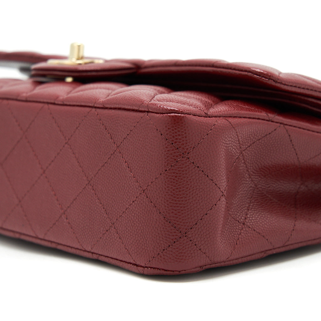 CHANEL MEDIUM CLASSIC DOUBLE FLAP BAG CAVIAR DARK RED LGHW