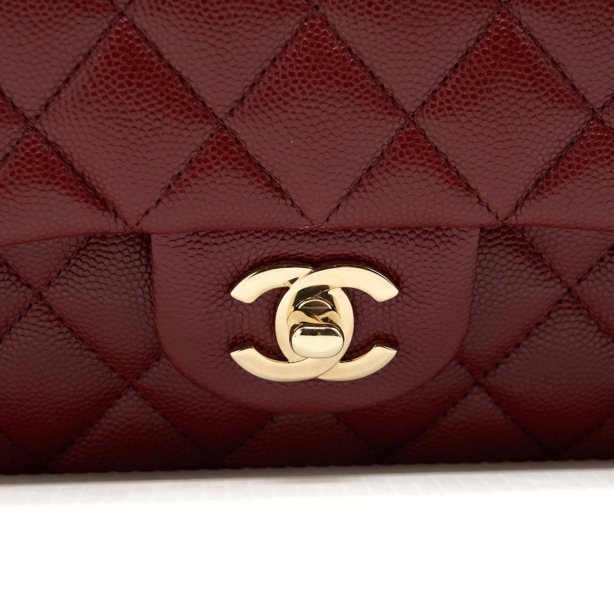 CHANEL MEDIUM CLASSIC DOUBLE FLAP BAG CAVIAR DARK RED LGHW