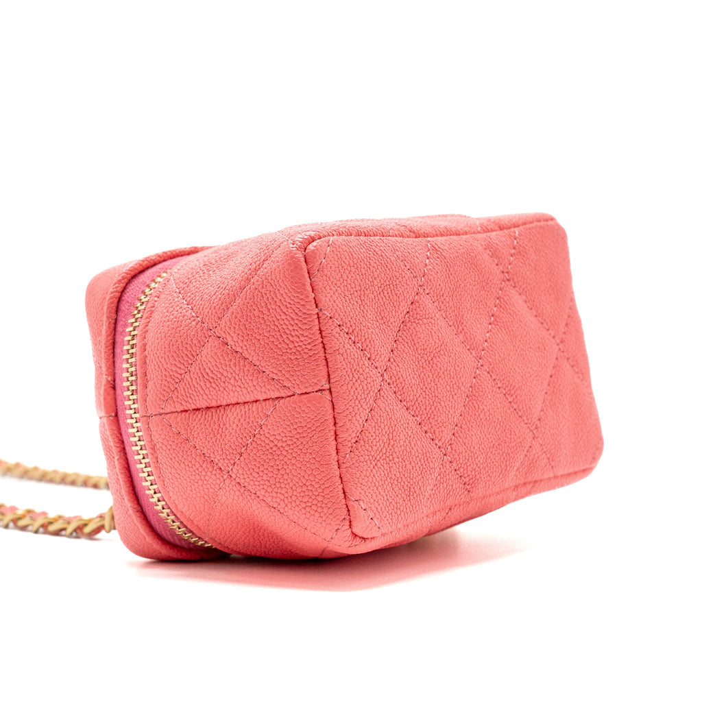 CHANEL TOP HANDLE MINI VANITY BAG CAVIAR PINK GHW