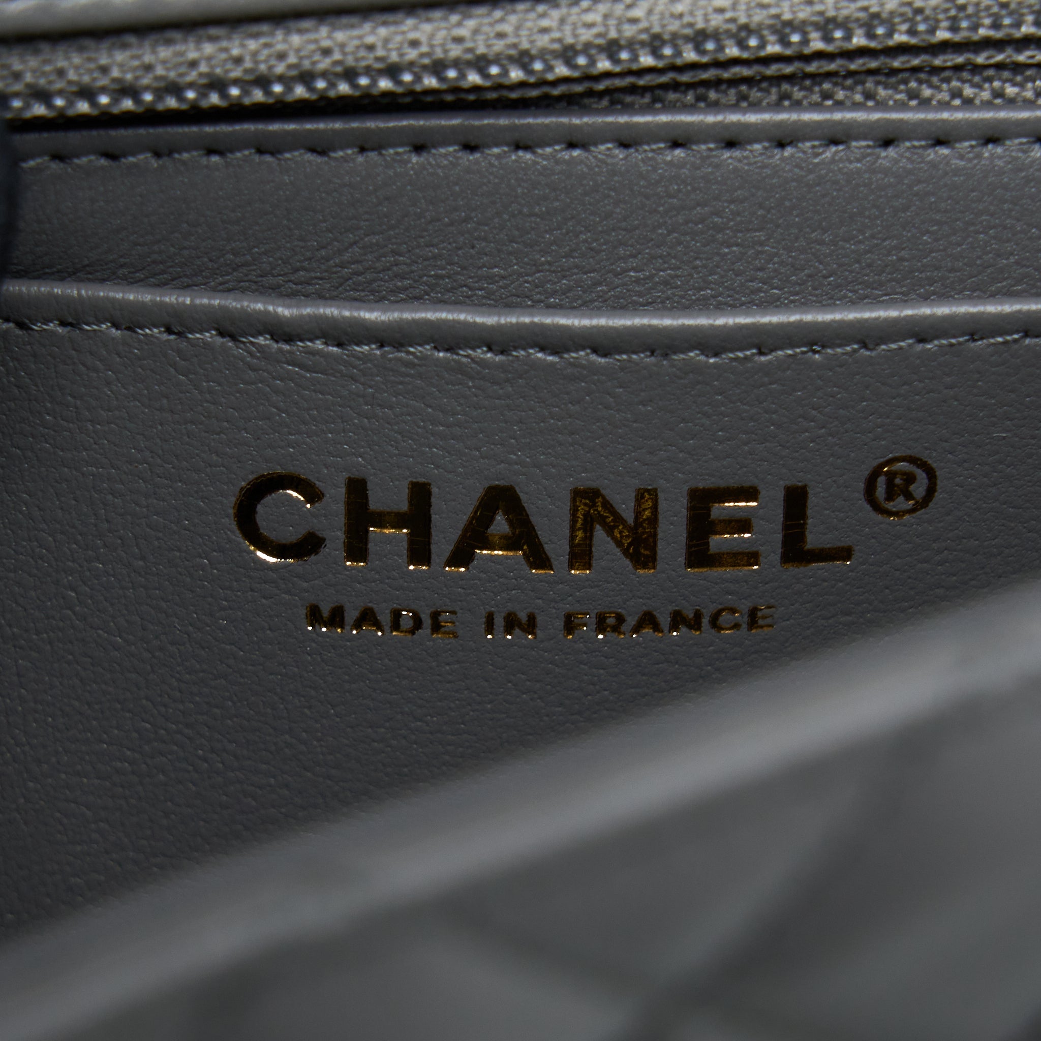 CHANEL 22A MINI RECTANGULAR FLAP BAG LAMBSKIN GREY LGHW (MICROCHIP).