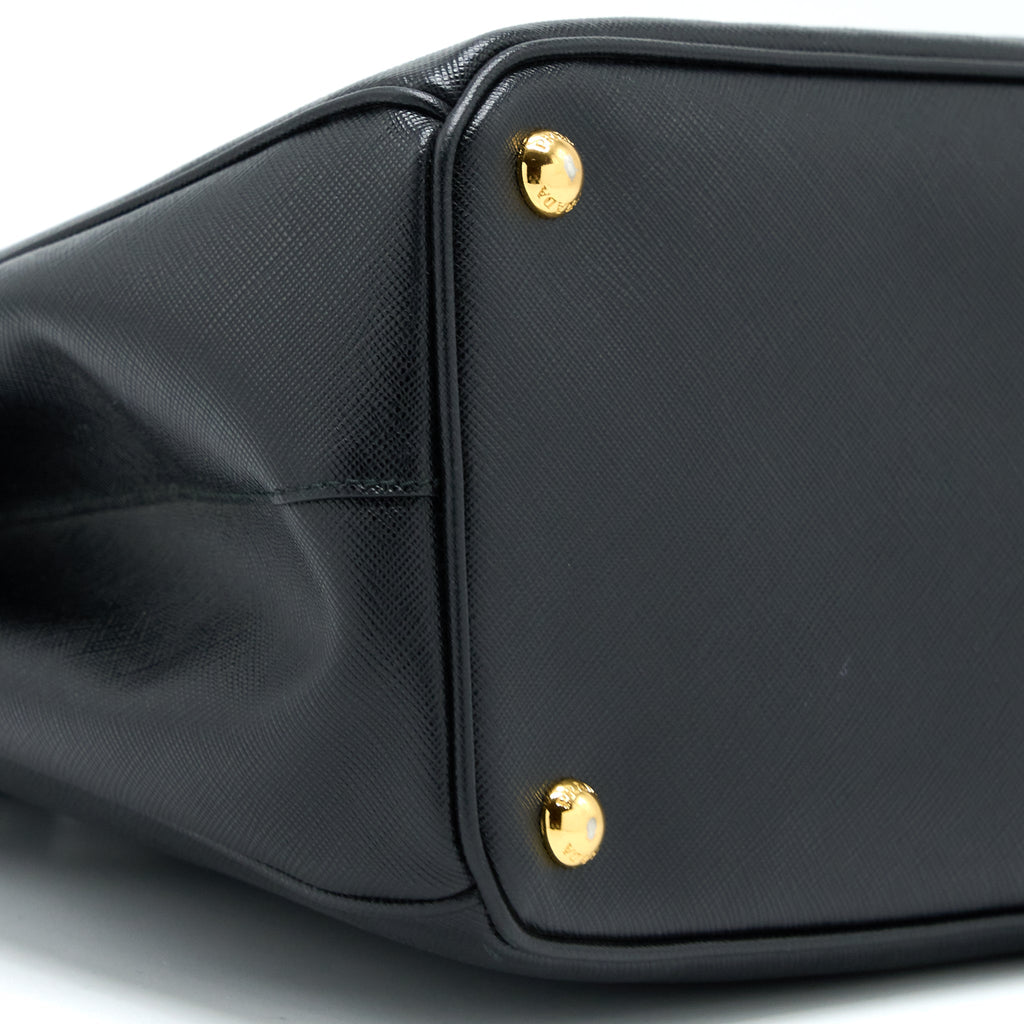 PRADA TOP HANDLE TOTE BAG CALFSKIN BLACK GHW