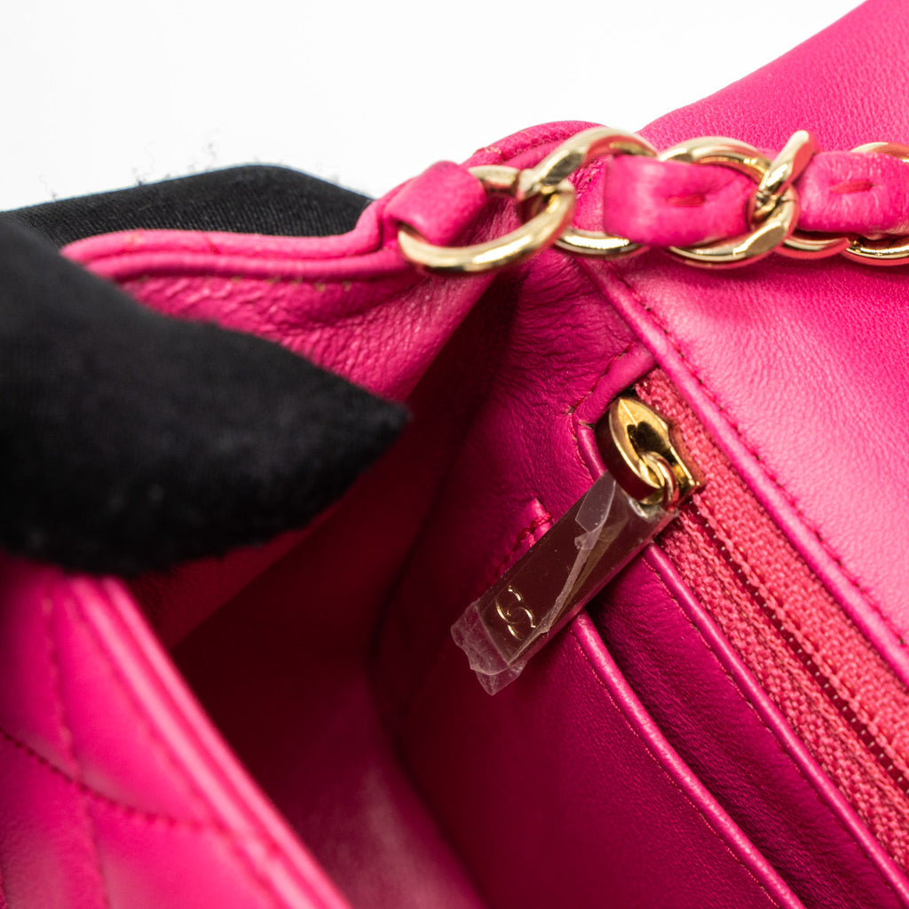 CHANEL MINI RECTANGULAR FLAP BAG LAMBSKIN PINK LGHW