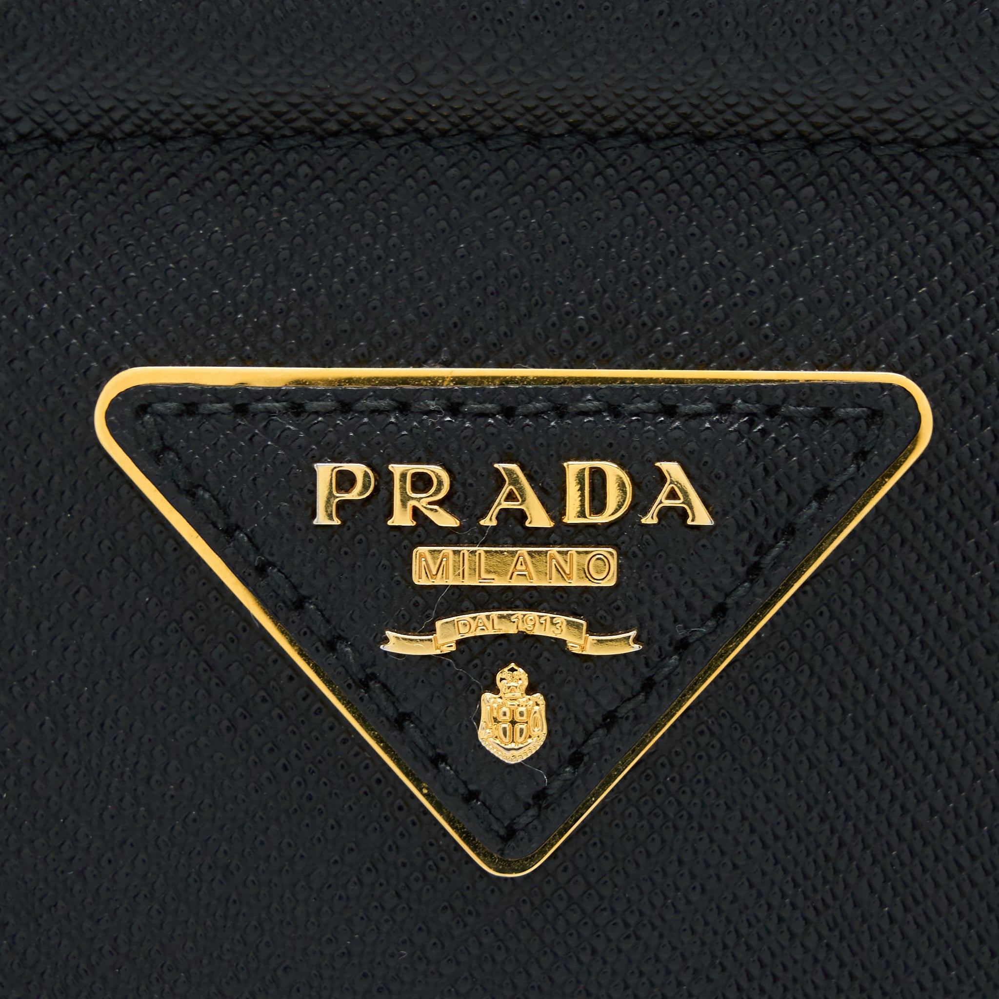PRADA TOP HANDLE TOTE BAG CALFSKIN BLACK GHW