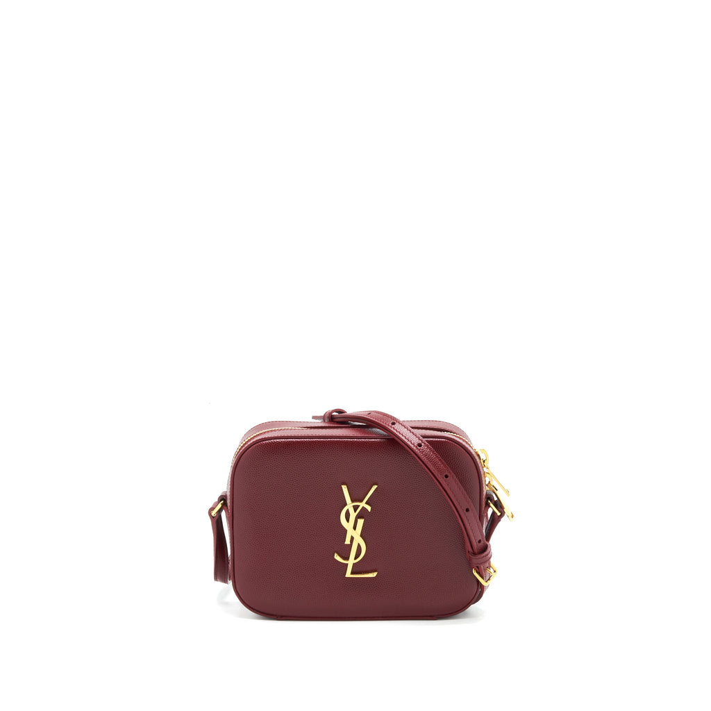 SAINT LAURENT/YSL MINI CAMERA BAG CROSSBODY BAG BURGUNDY GHW
