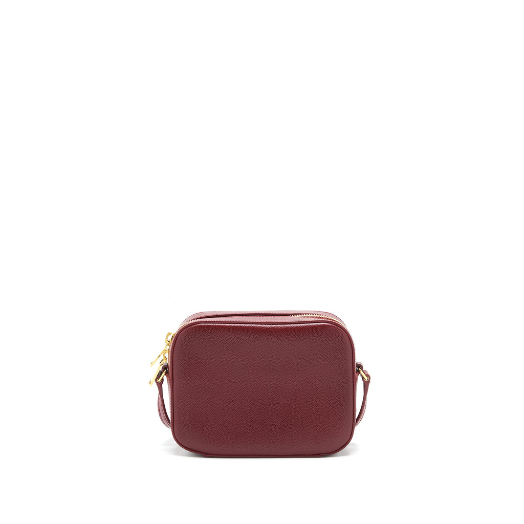 SAINT LAURENT/YSL MINI CAMERA BAG CROSSBODY BAG BURGUNDY GHW