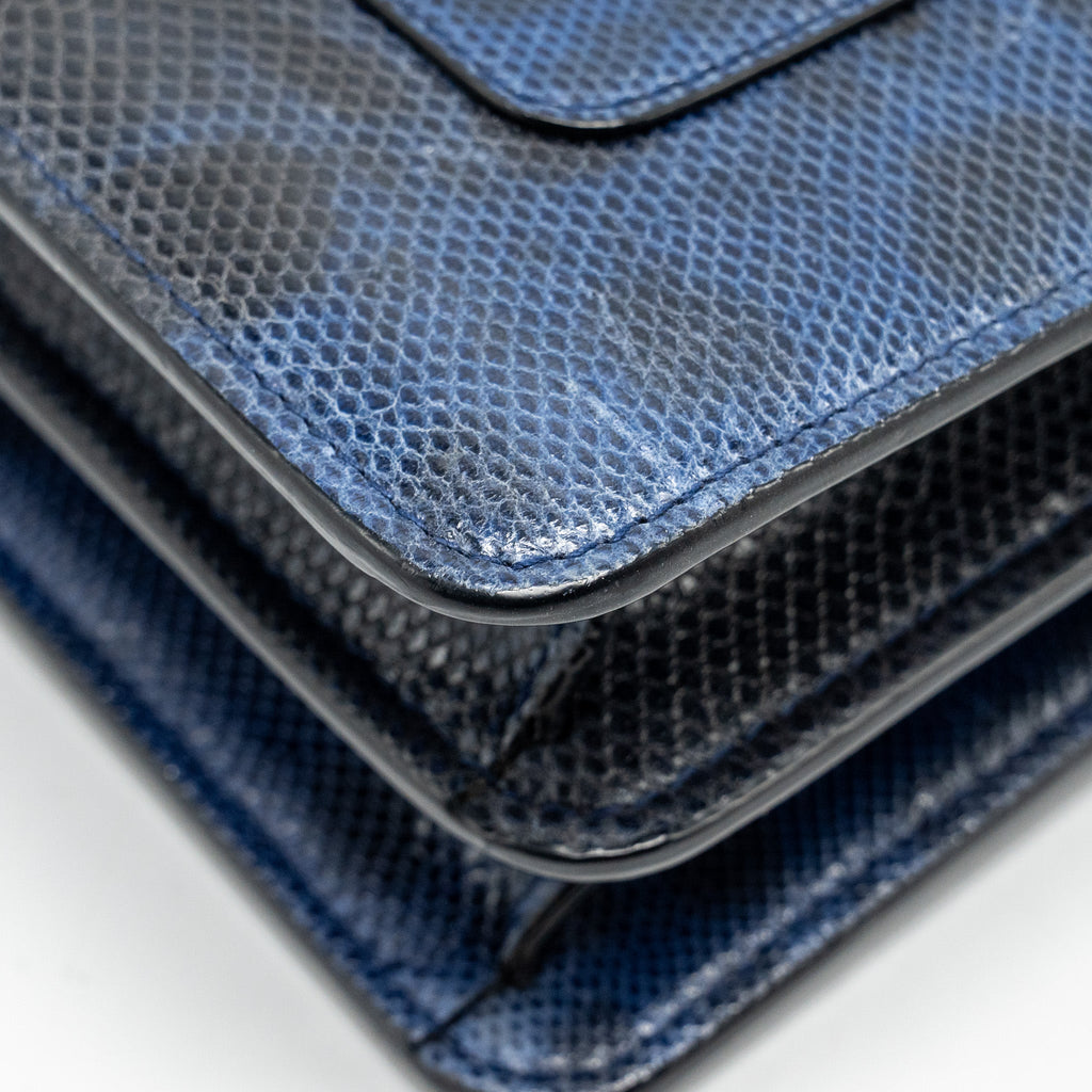 BVLGARI SERPENTI SHOULDER BAG KARUNG SKIN DARK BLUE LGHW