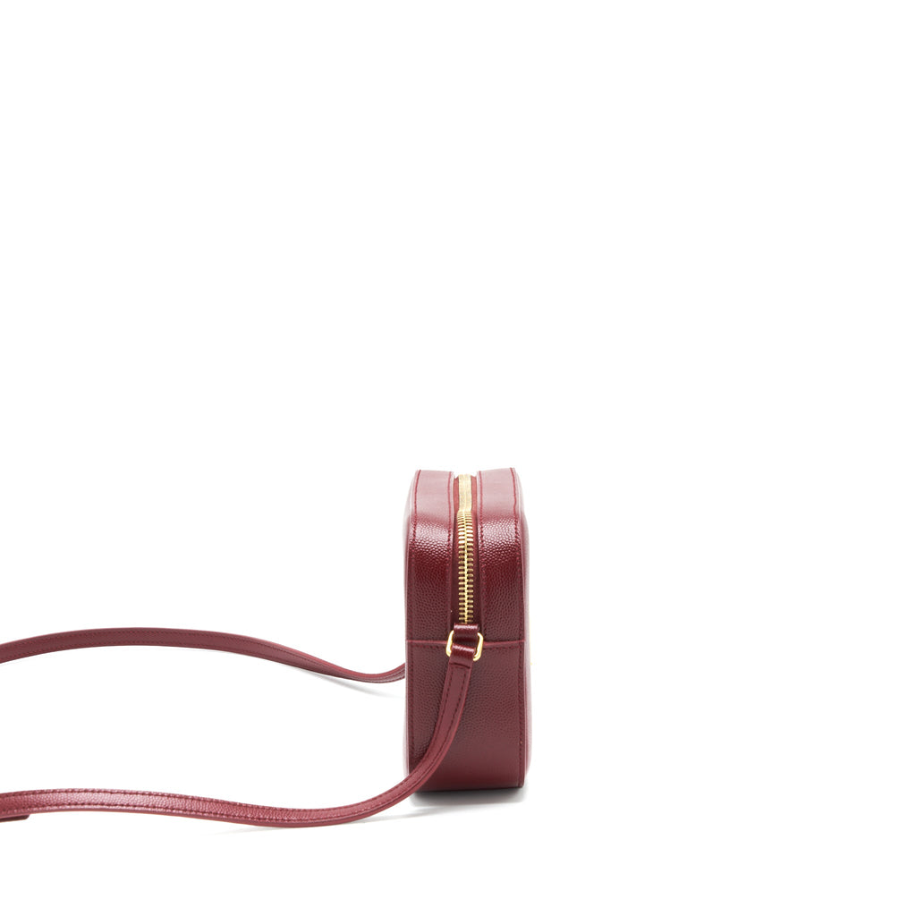 SAINT LAURENT/YSL MINI CAMERA BAG CROSSBODY BAG BURGUNDY GHW