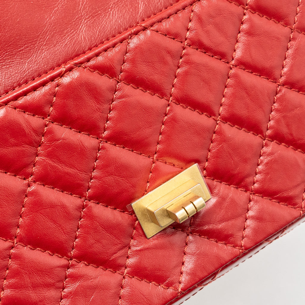 CHANEL MINI 2.55 REISSUE FLAP BAG AGED CALFSKIN RED GHW