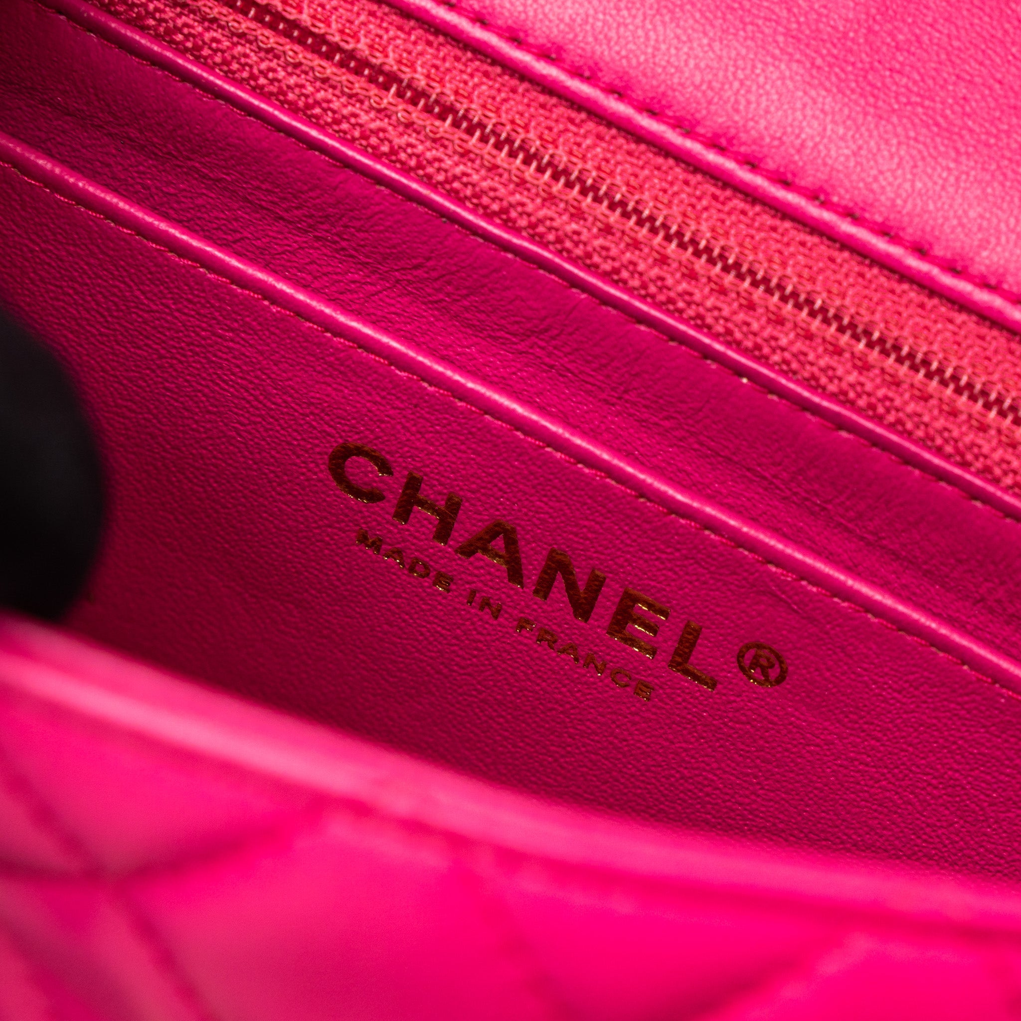 CHANEL MINI RECTANGULAR FLAP BAG LAMBSKIN PINK LGHW