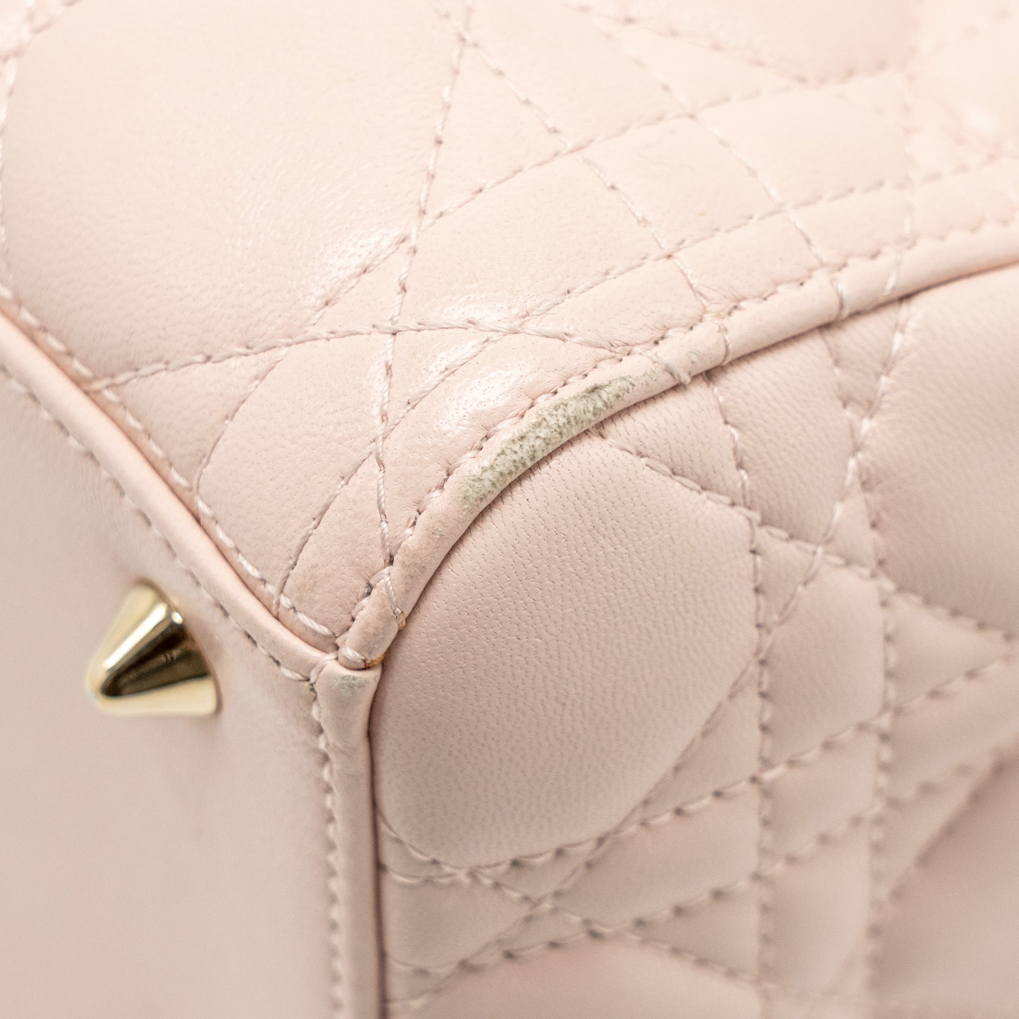 DIOR MEDIUM LADY DIOR LAMBSKIN LIGHT PINK LGHW