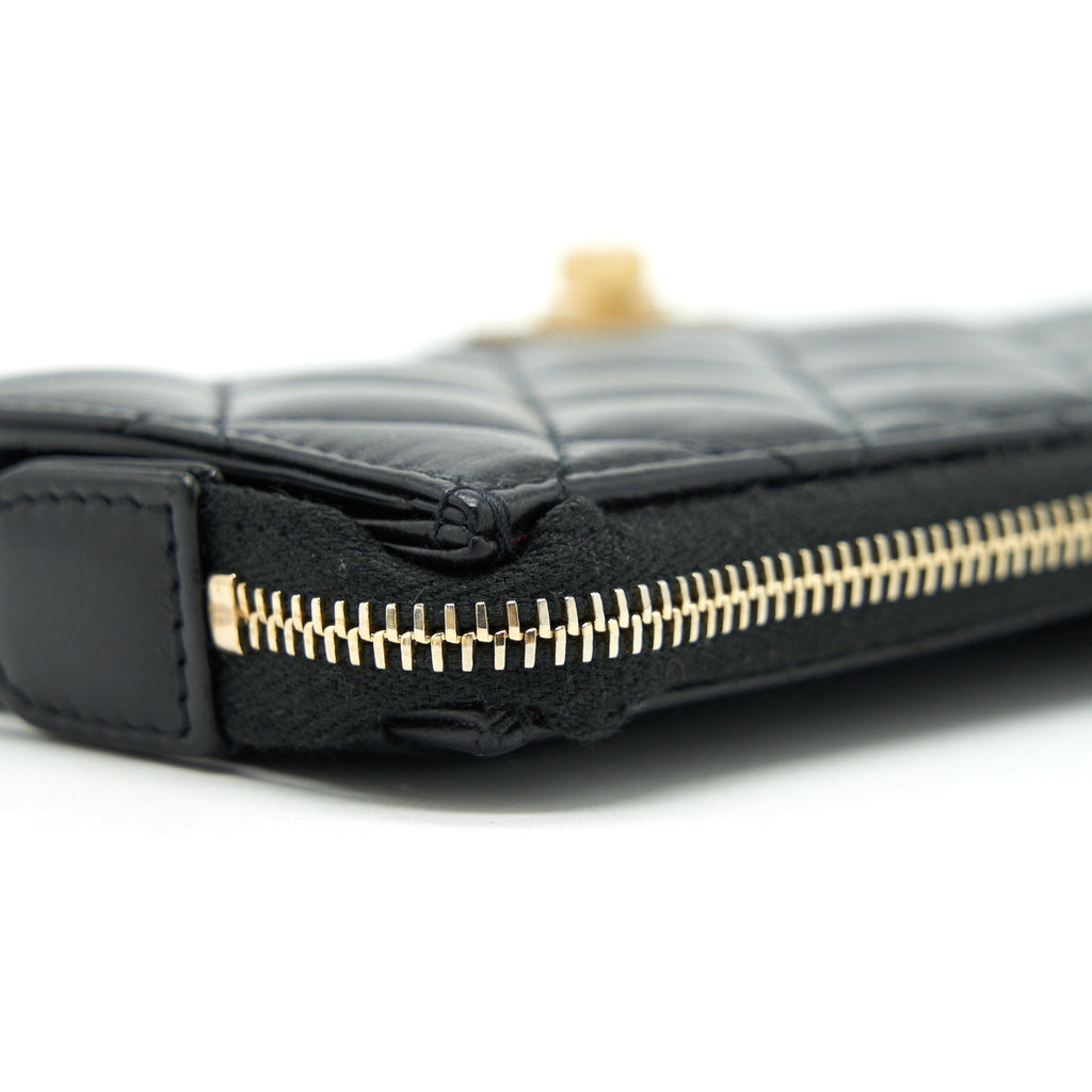CHANEL REISSUE ZIPPY POUCH QUILTED CALFSKIN BLACK RUTHENIUM GHW
