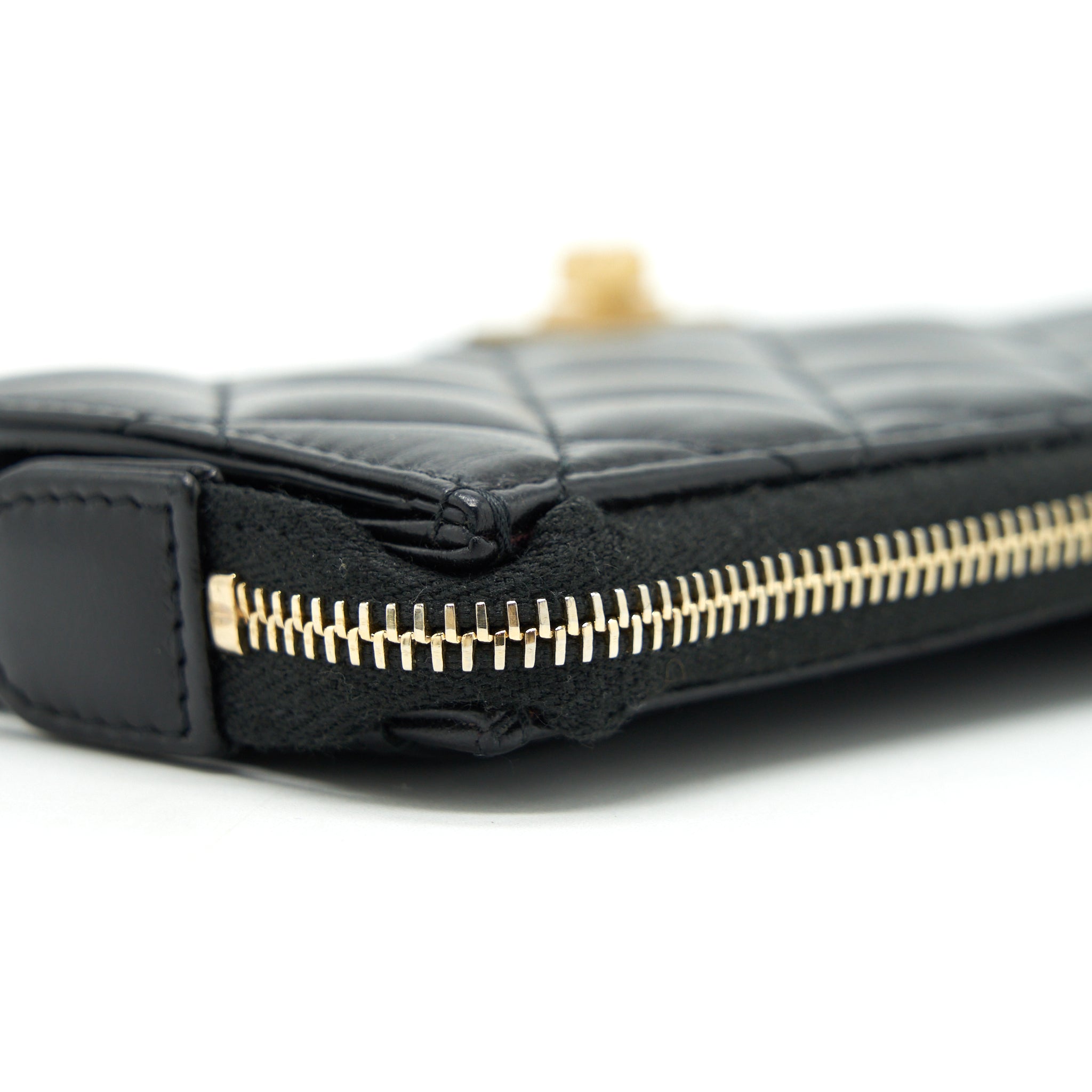 CHANEL REISSUE ZIPPY POUCH QUILTED CALFSKIN BLACK RUTHENIUM GHW