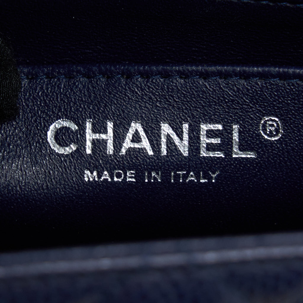 CHANEL MINI SQUARE FLAP BAG CAVIAR NAVY SHW