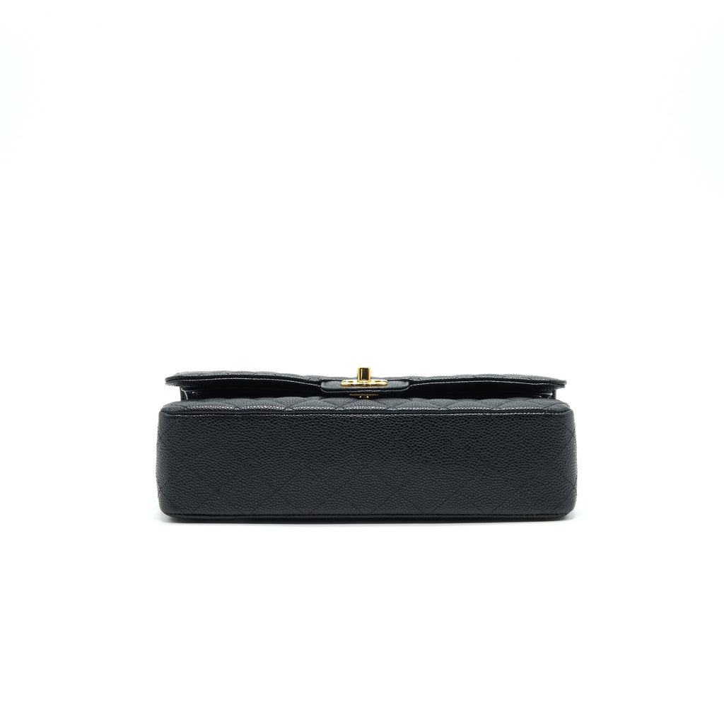 CHANEL MEDIUM CLASSIC DOUBLE FLAP BAG CAVIAR BLACK GHW